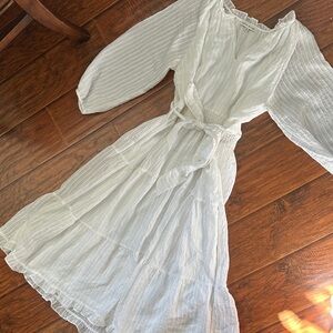 Moon River White Long Sleeve Dress